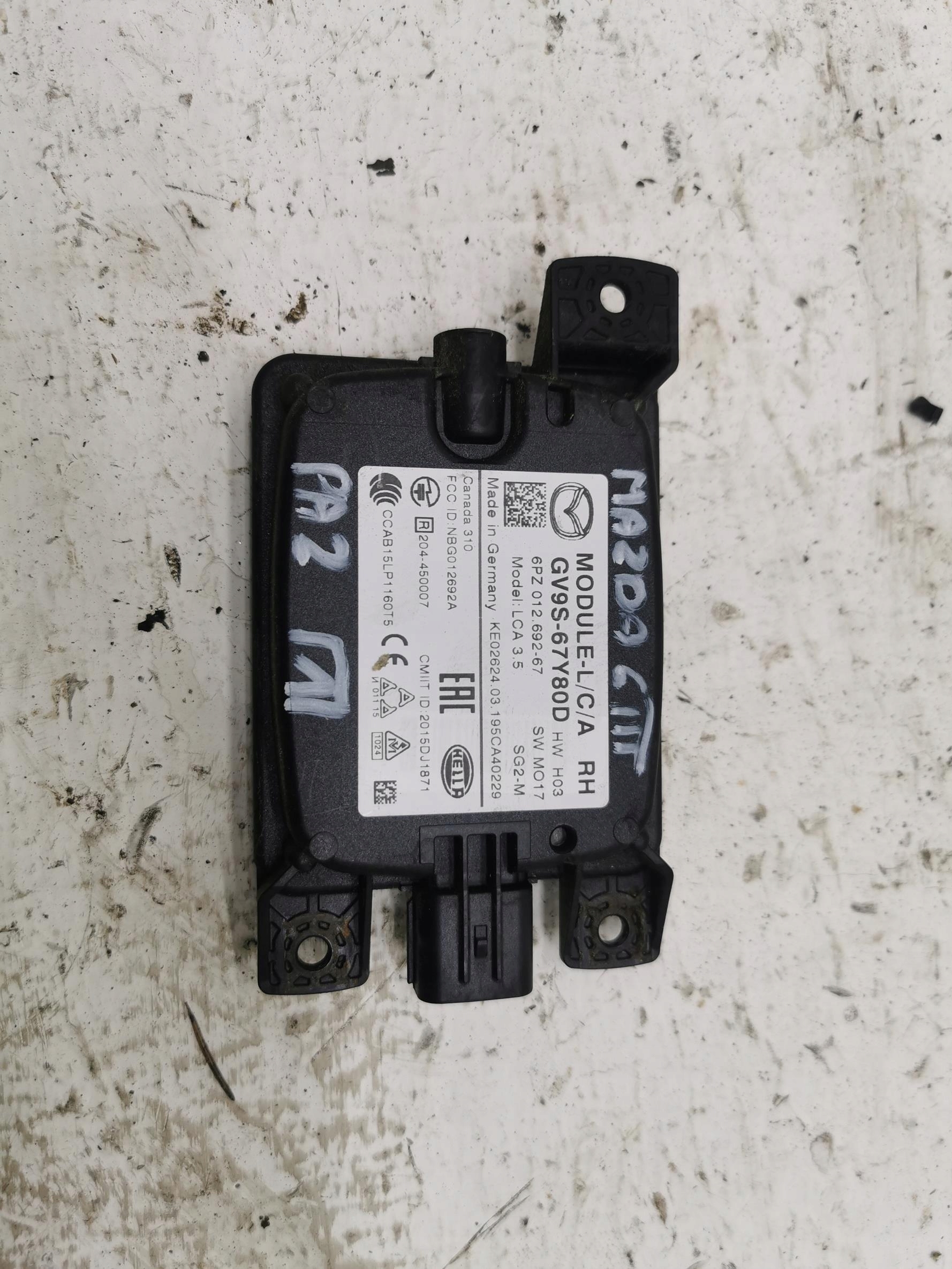 RADAR sensor right MAZDA 6 III LIFT GV9S-67Y80D