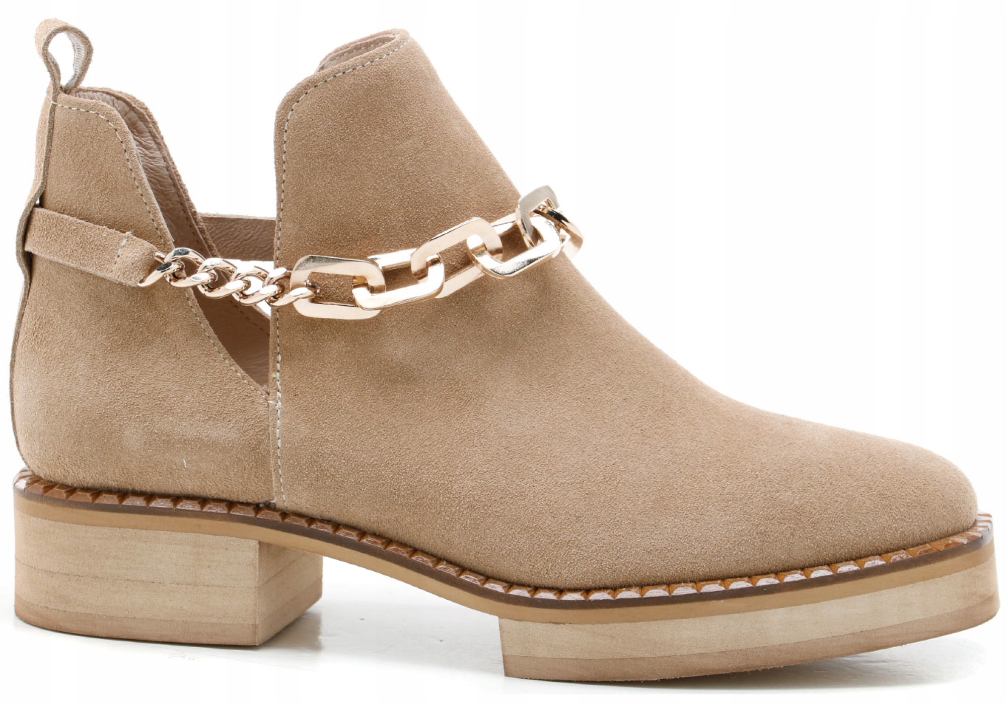 Lehké béžové kotníkové boty dámské kožené boty s ozdobou nové Karino 37