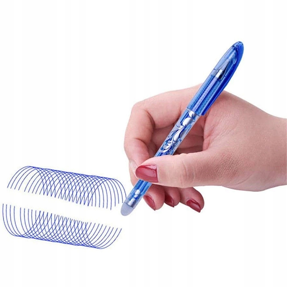 DŁUGOPIS ZMAZYWALNY Z KLIPSEM OLEJOWY BIUROWY NIEBIESKI 10 SZTUK 0,7MM Rodzaj automatyczny