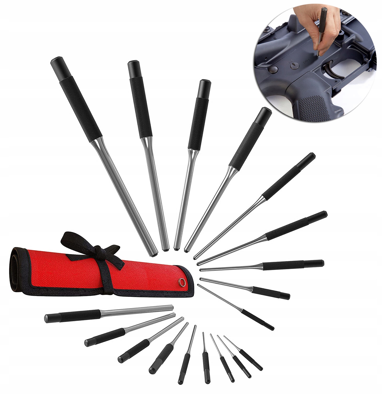 AR15 ROLL PIN PUNCH SET GUNSMITHING AUTOMOTIVE 9PC ARGLOCK9TOOL