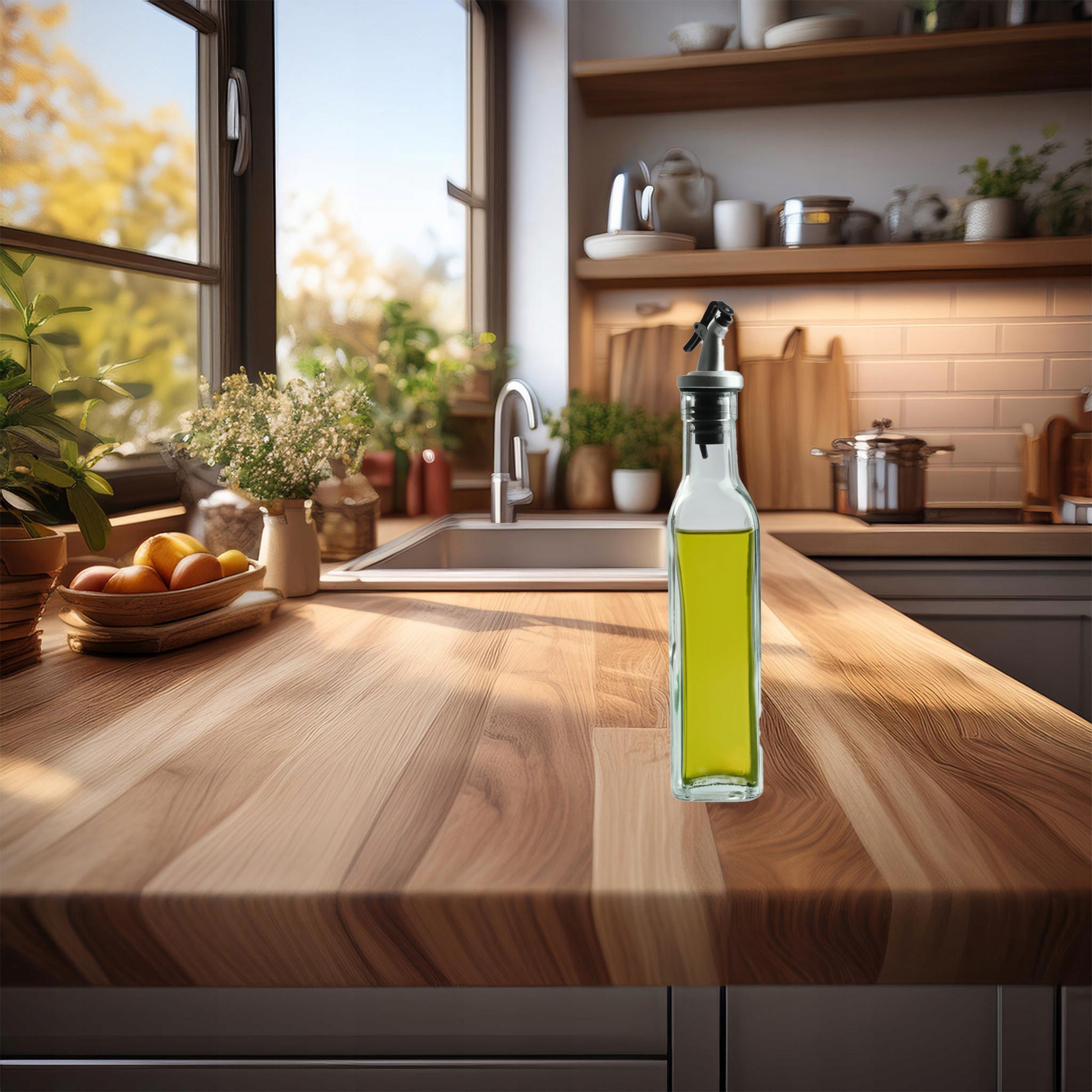 SZKLANA BUTELKA NA OLEJ OCET 250ML Z DOZOWNIKIEM DO KUCHNI