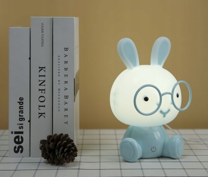 SILIKONOWA LAMPKA NOCNA DLA DZIECI 3 TRYBY KOLOROWA RGB LED USB + PILOT Kolor dominujący odcienie niebieskiego