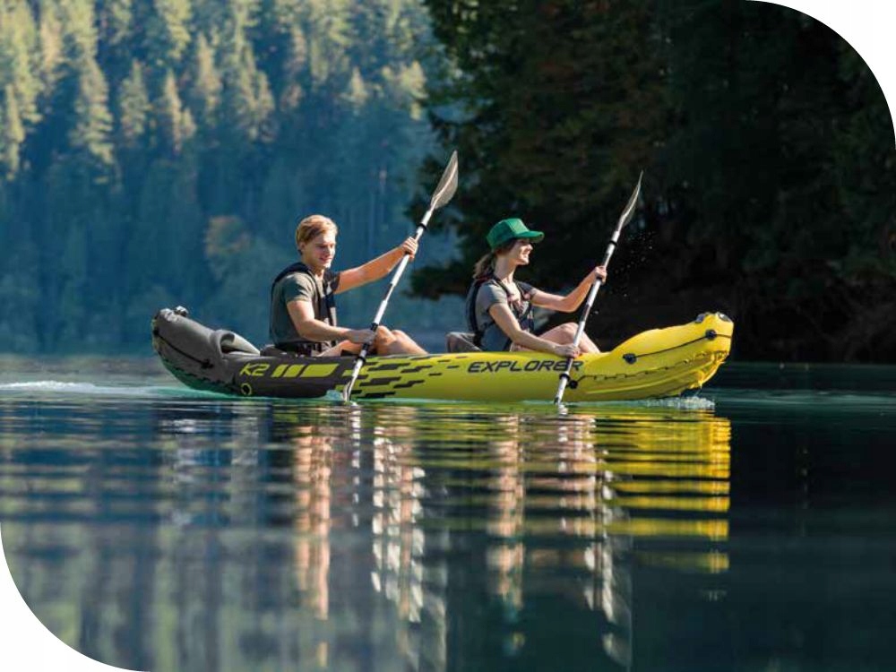 Kajak 2os. Explorer K2 Intex 68307 Pompka Wiosla MODEL 2024 Szerokość 91 cm