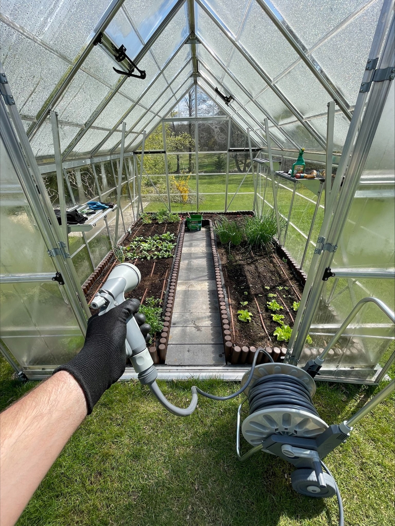 WĄŻ OGRODOWY NA WÓZKU BĘBEN WÓZEK ZWIJACZ PISTOLET ZRASZACZ ZESTAW 1/2-50m Typ zestawy