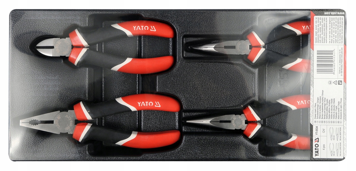 ZESTAW SZCZYPIEC 4 SZTUKI WKŁAD DO SZUFLADY YATO SZCZYPCE Marka Yato