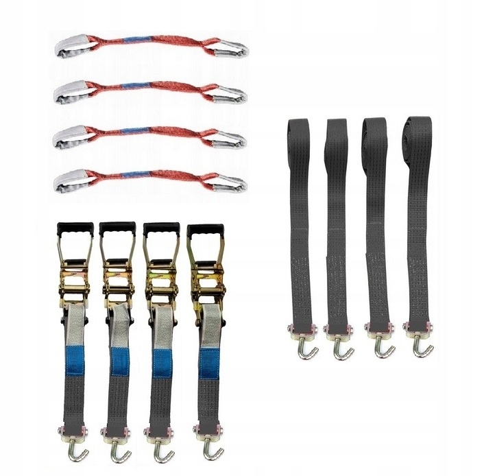 Černé pásy 4T 50 mm se zesíleným popruhem 45 cm 3M Pogumované rukojeti Háčky 4%