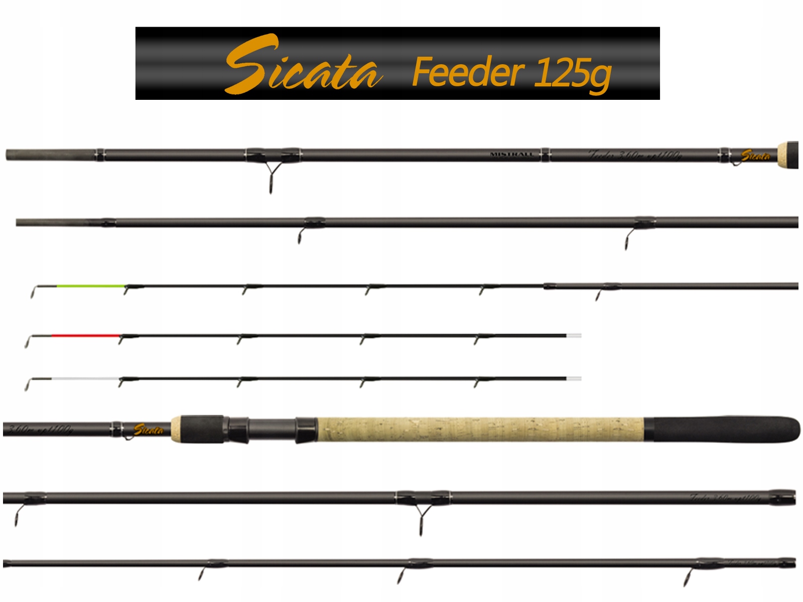 WĘDKA GRUNTOWA MISTRALL SICATA FEEDER 3,90m / 125g Liczba przelotek 13