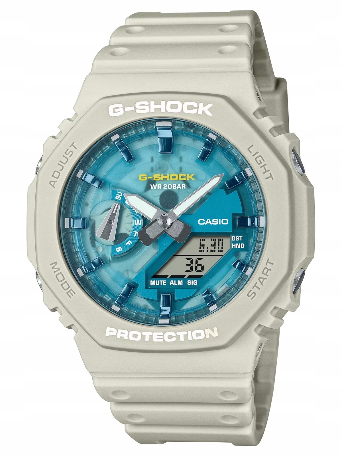 Pánské Hodinky Casio G-shock GA-2100AS-5AER Béžová Stopka Pro Den Chlapců