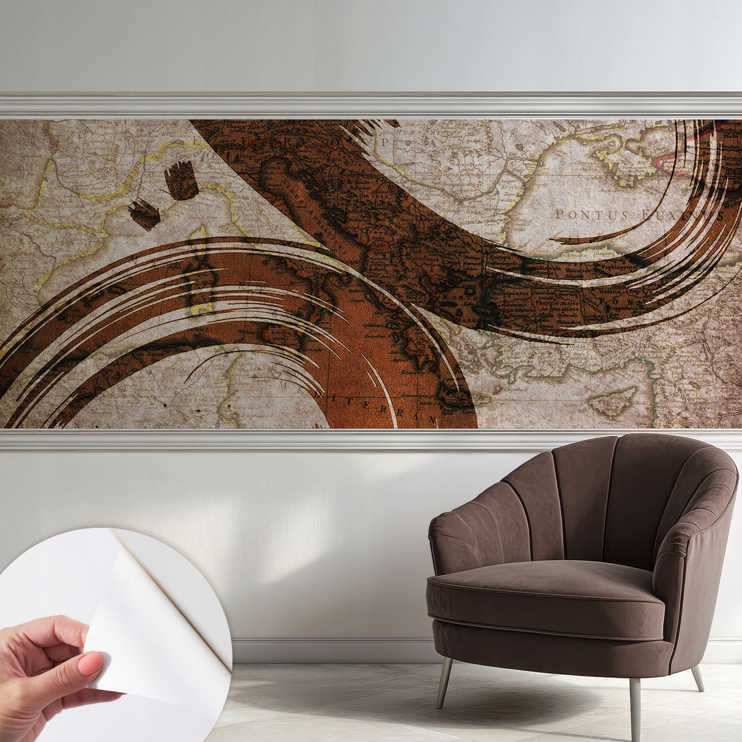 Fototapeta Samolepicí do kuchyně Omyvatelná Umělecká mapa 250 x 104 cm