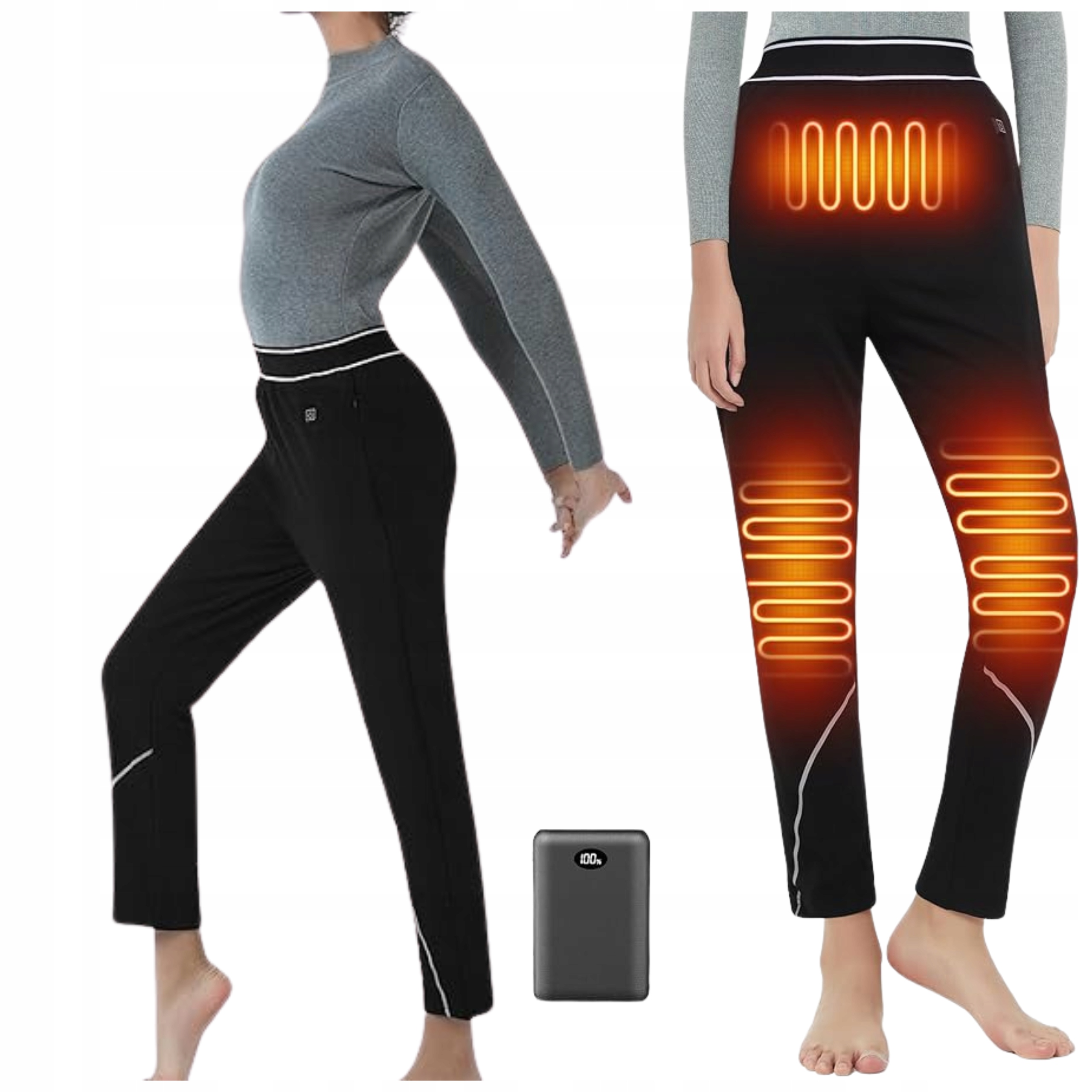 Spodnie Ogrzewane Podgrzewane Elektryczne Grzewcze Na Zimę Narty Motor XL