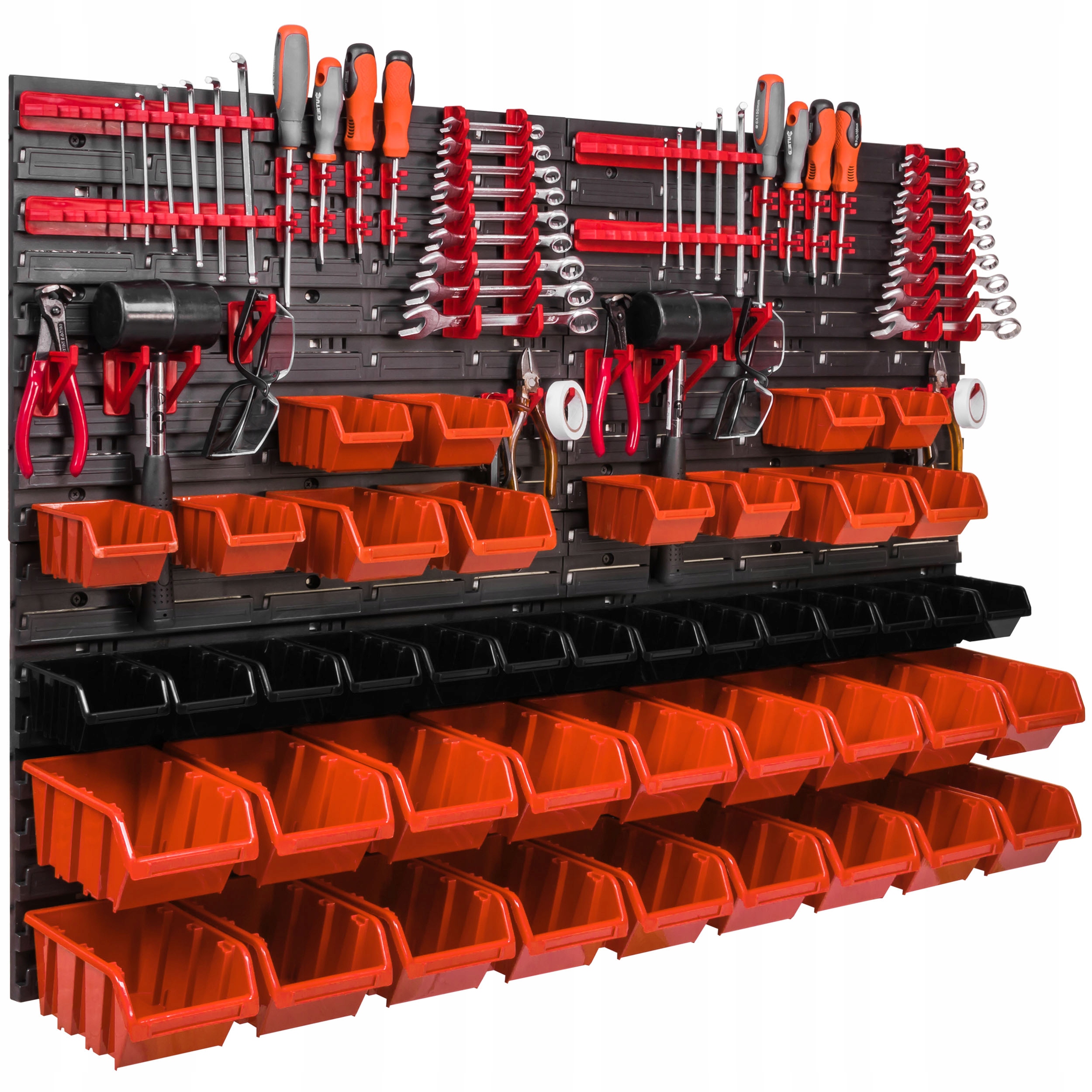 Nástrojová deska 115 x 78 cm, dílenská stěna, 44 záchodů, garážový regál