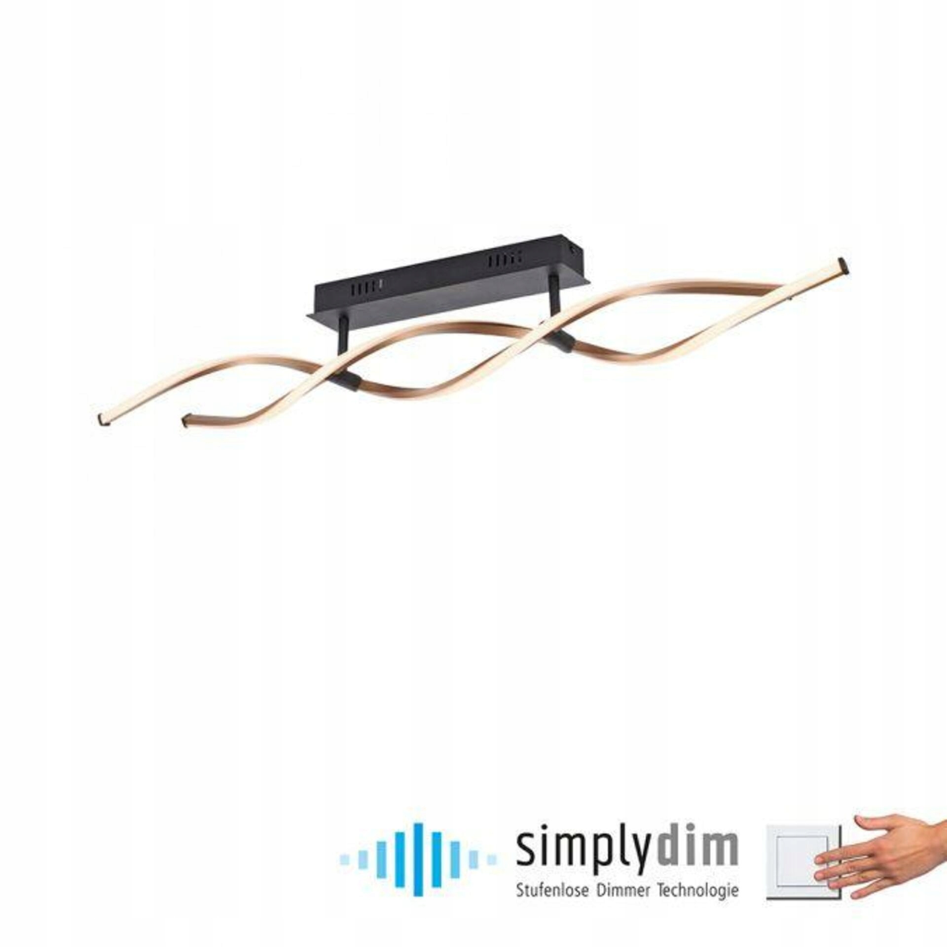 Led stropné svietidlo Paul Neuhaus SimplyDim čierna/zlatá 106 cm 3000K stmieva