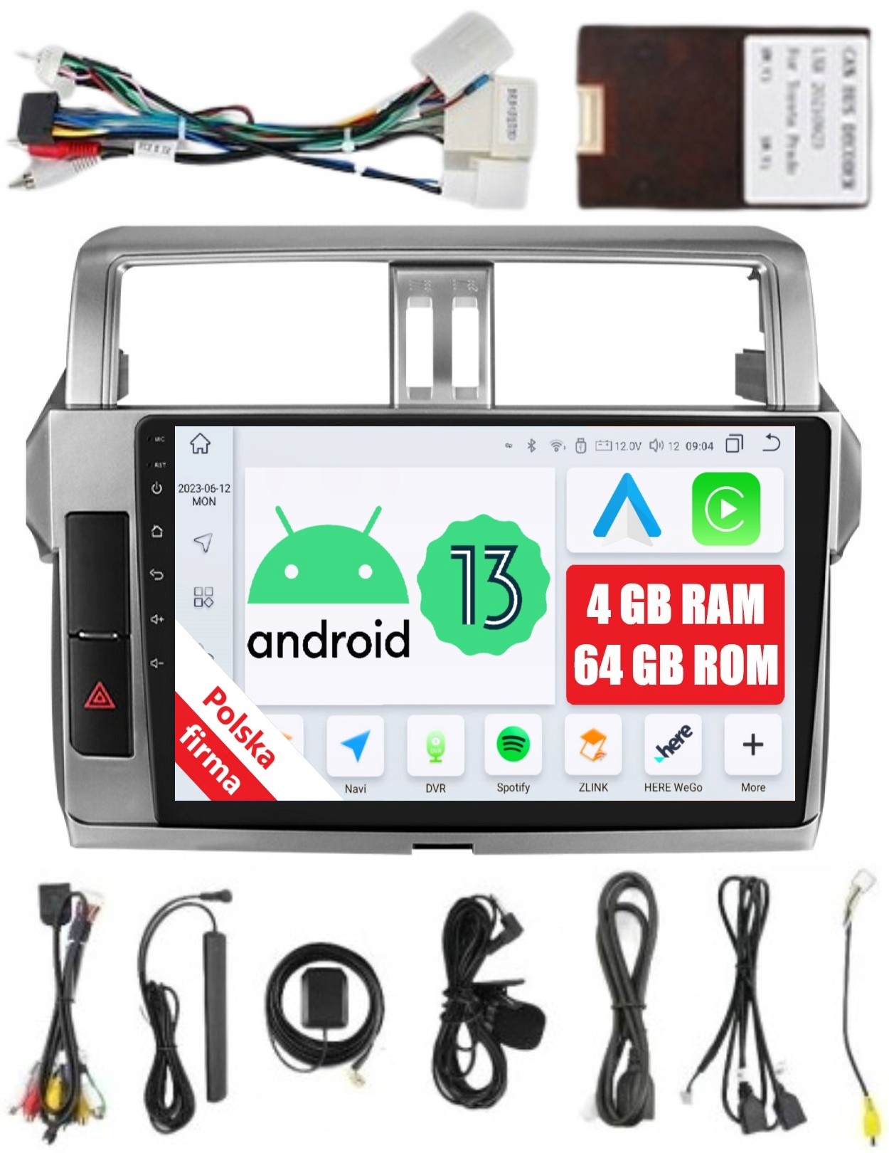 Rádio 2DIN Navigace Android Toyota Land Cruiser Prado 150 Dsp 4/64 Gb Lte