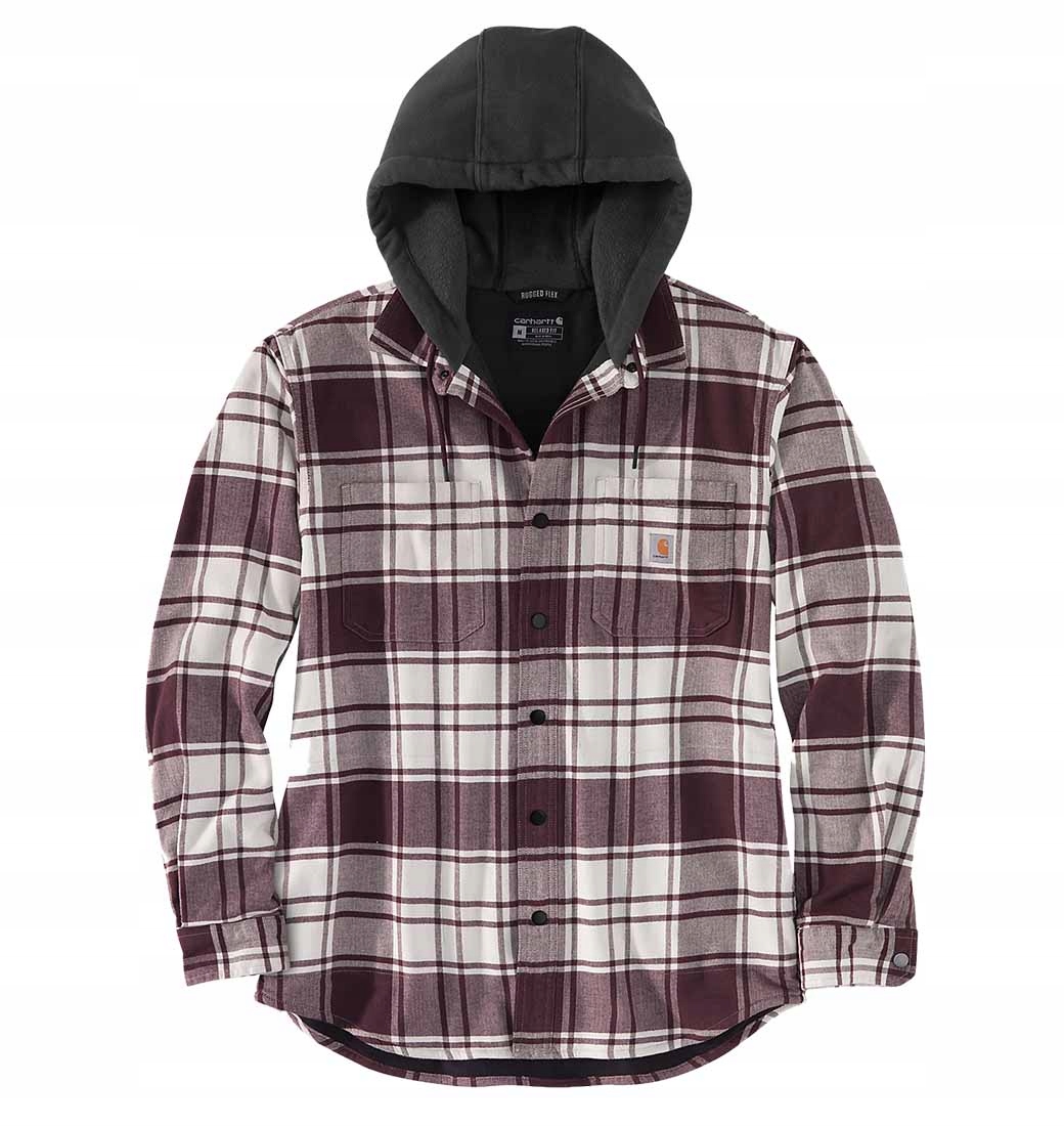 Carhartt Košile-bunda Rugged Flannel Malt L fleecová kapuce