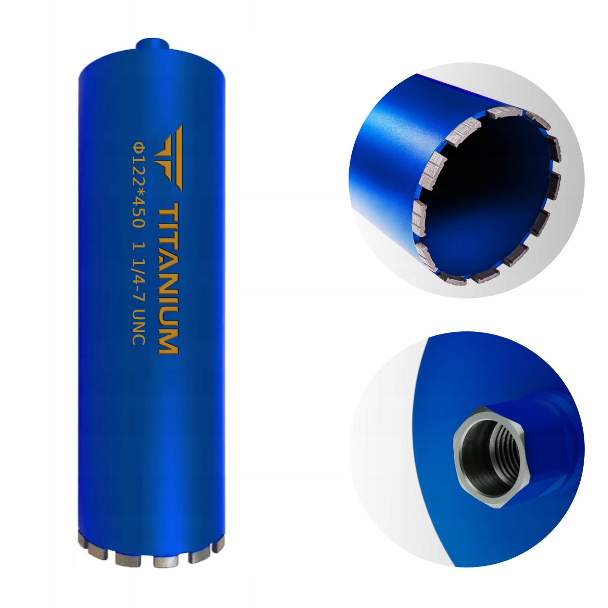 Wiertło diamentowe koronowe do betonu otwornica 122mm 450mm Titanium