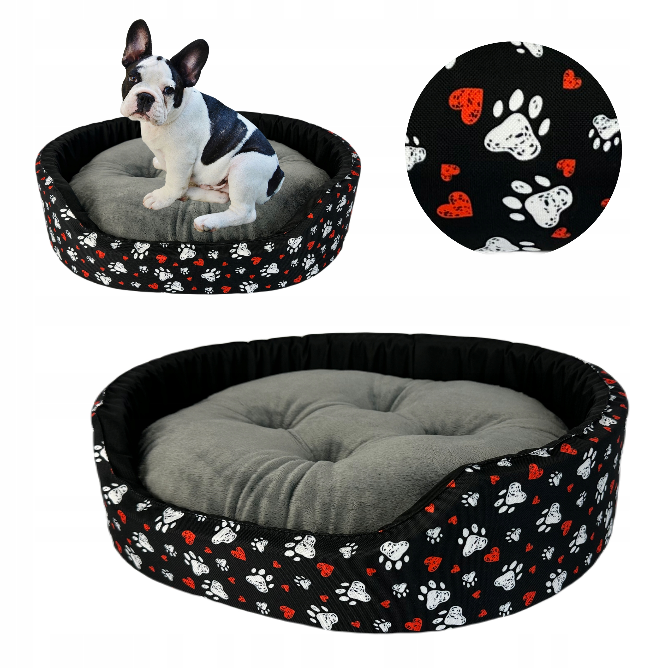 Levně Pelíšek Pro Psa Kočku S polštářem Kotec Pohovka Potah Vodotěsné M 57x48