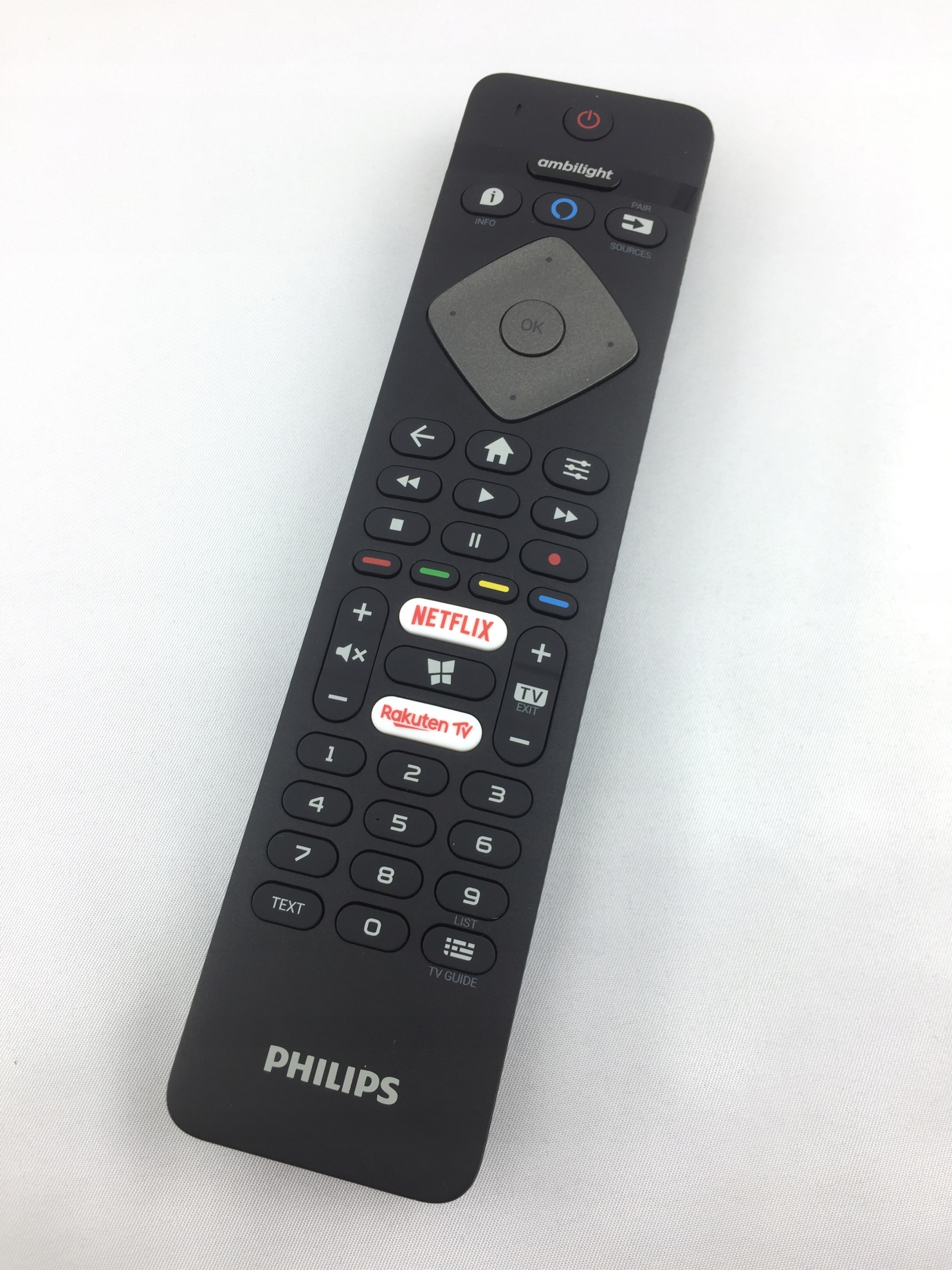 Philips TV remote control AMBILIGHT NETFLIX Rakuten YKF456-003 WHITE