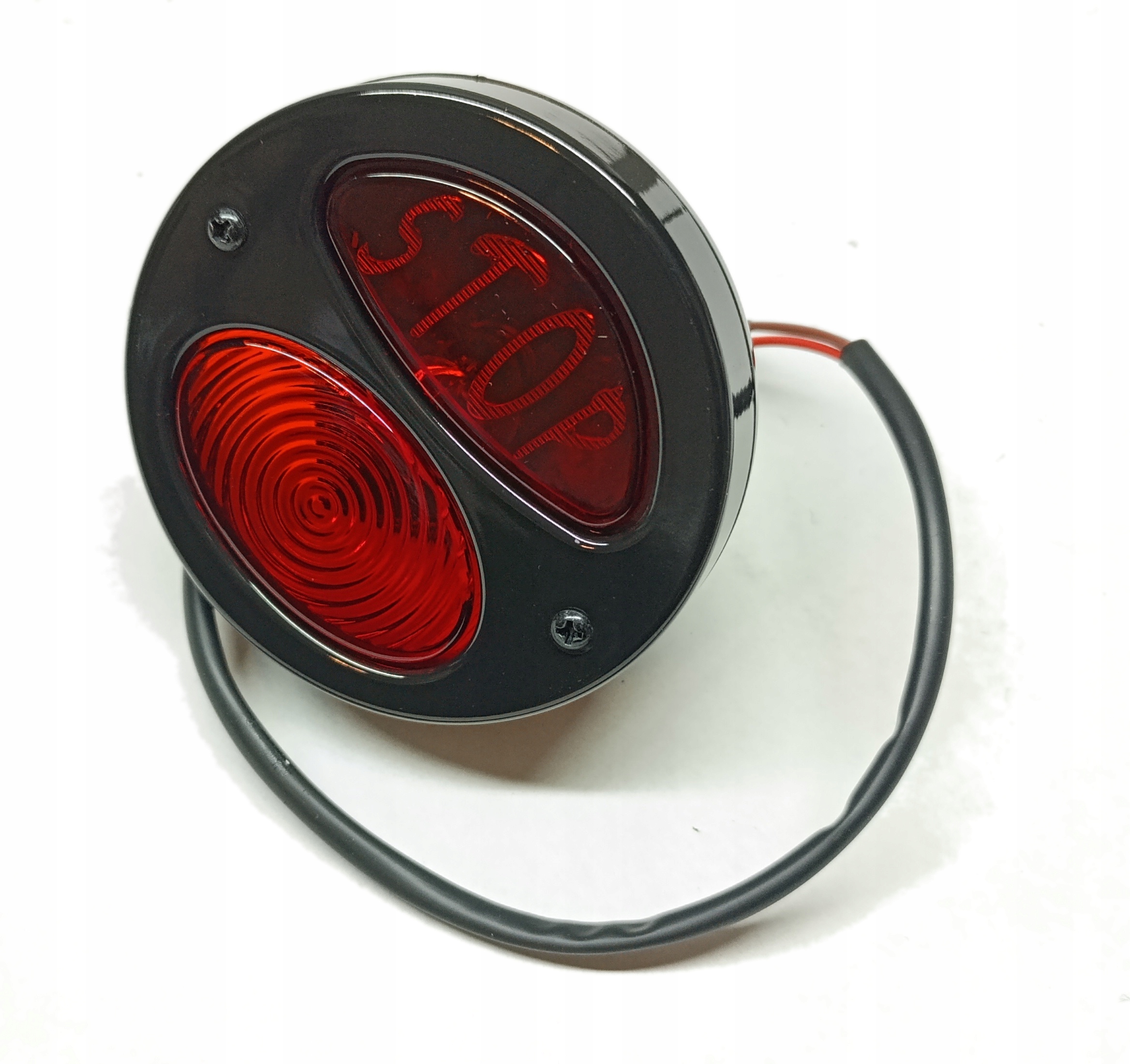 Lampa logo Stop Tylna Bober Custom Drag Rat uniwersalna zabytki Czarna