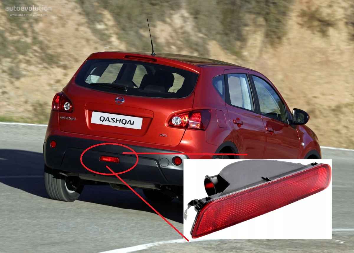LAMPA TYLNA PRZECIWMGIELNA NISSAN QASHQAI 07-14 OE Strona zabudowy lewe + prawe