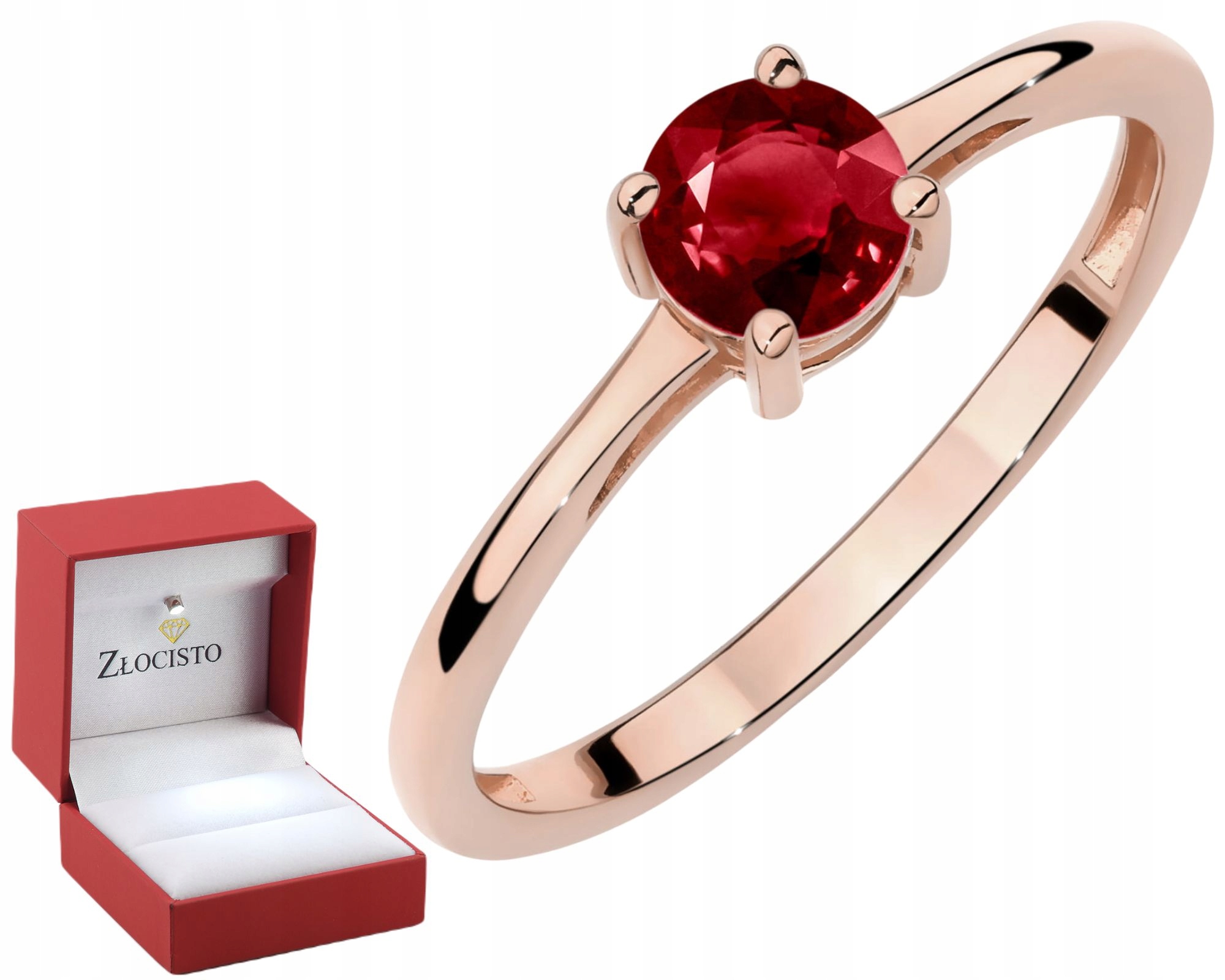 Prstýnek Z Růžového Zlata S Granátem