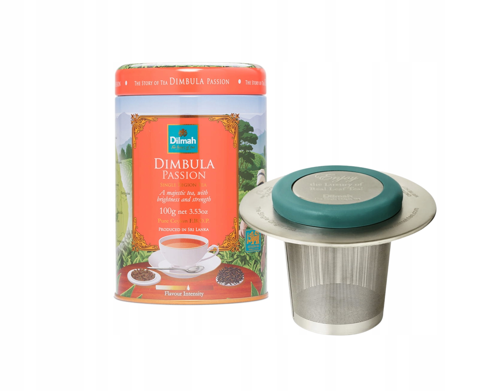 Zestaw Herbata w puszce Dimbula Passion zaparzacz Dilmah