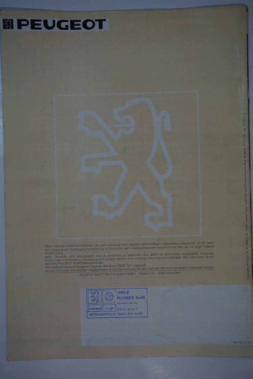 PROSPEKT FOLDER PEUGEOT 505 BREAK FAMILIAL Publication year 1979