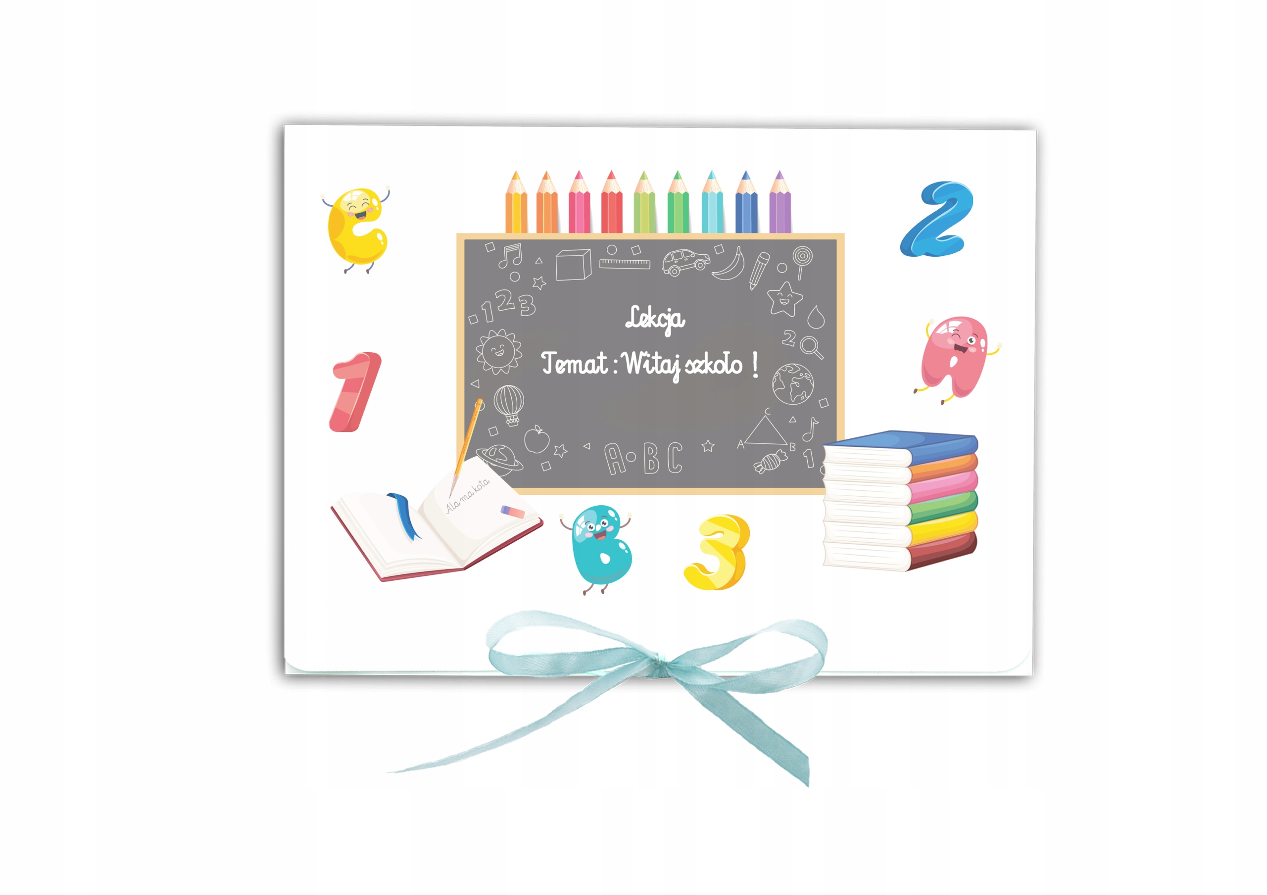 

Etui,folder ze wstążeczką 15x21,15x23-Witajszkoło!