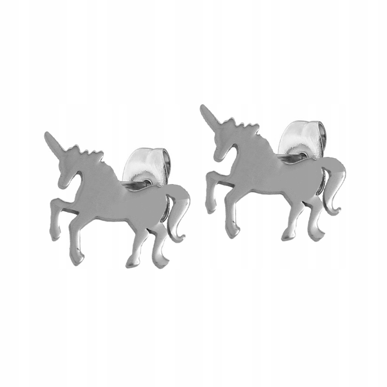 

Kolczyki Srebrne Stal 316L Unicorn Jednorożec K52