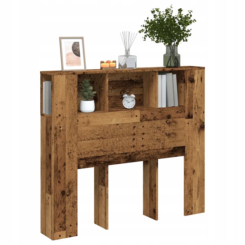 Čelo postele s úložným prostorem old wood 120 x 19 x 104,5 cm Hnědá 856878
