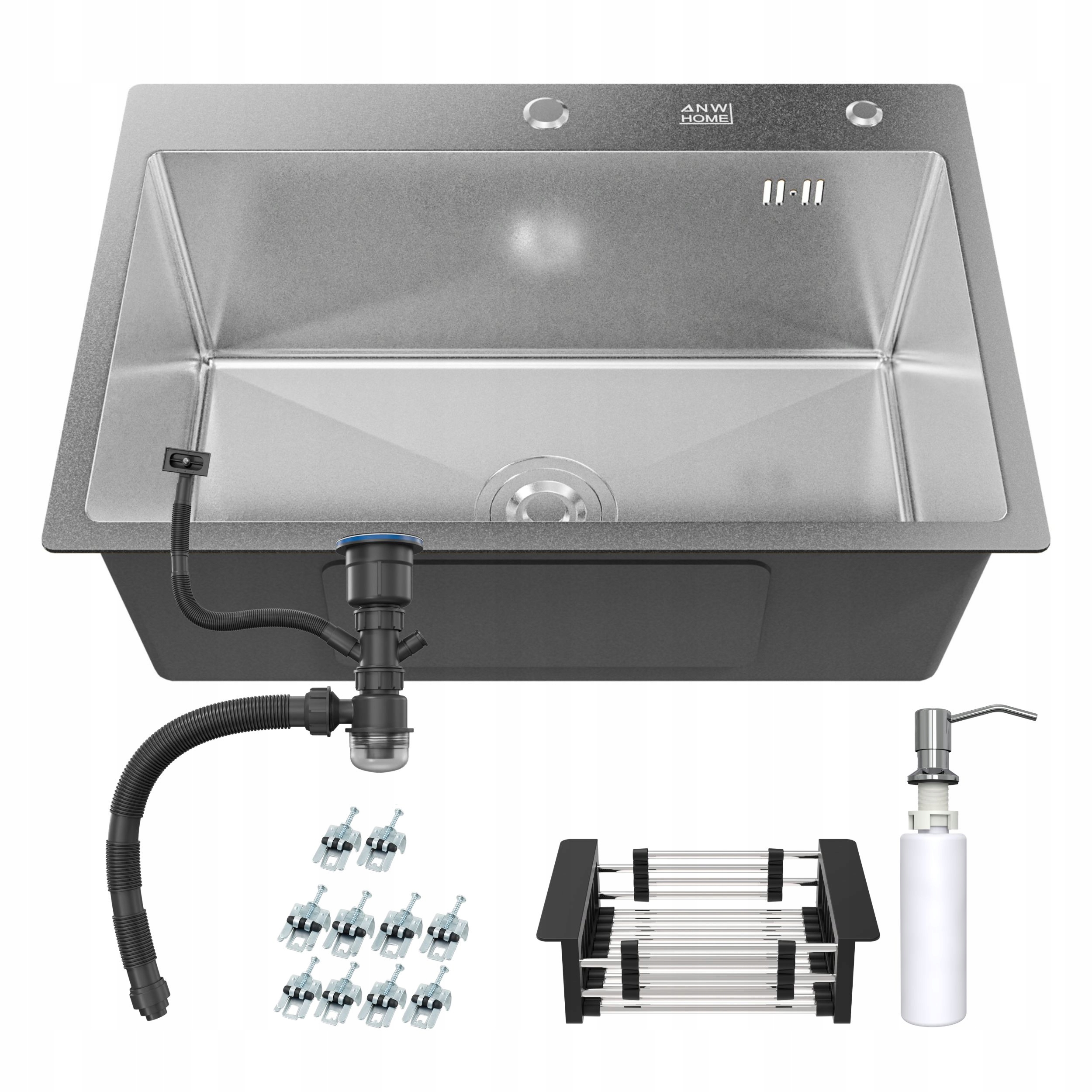 Jednokomorový drez Nano Silver 65x45 inox sifón
