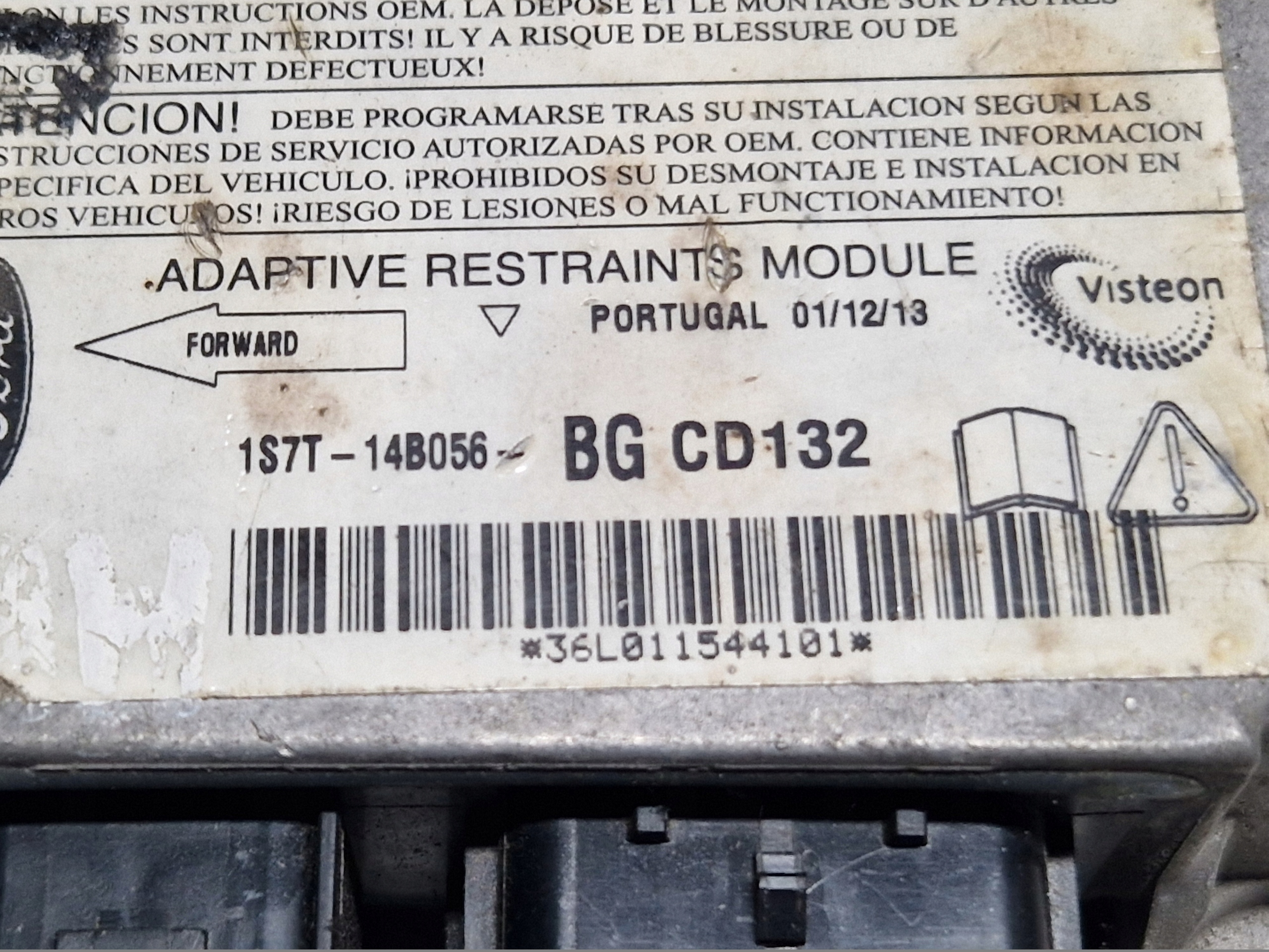 FORD MONDEO MK3 SENSOR modulo airbag airbag 1S7T-14B056-BG