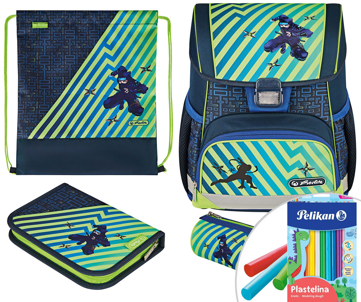 Tornister Herlitz Loop Plus Funky Ninja Zestaw 4W1