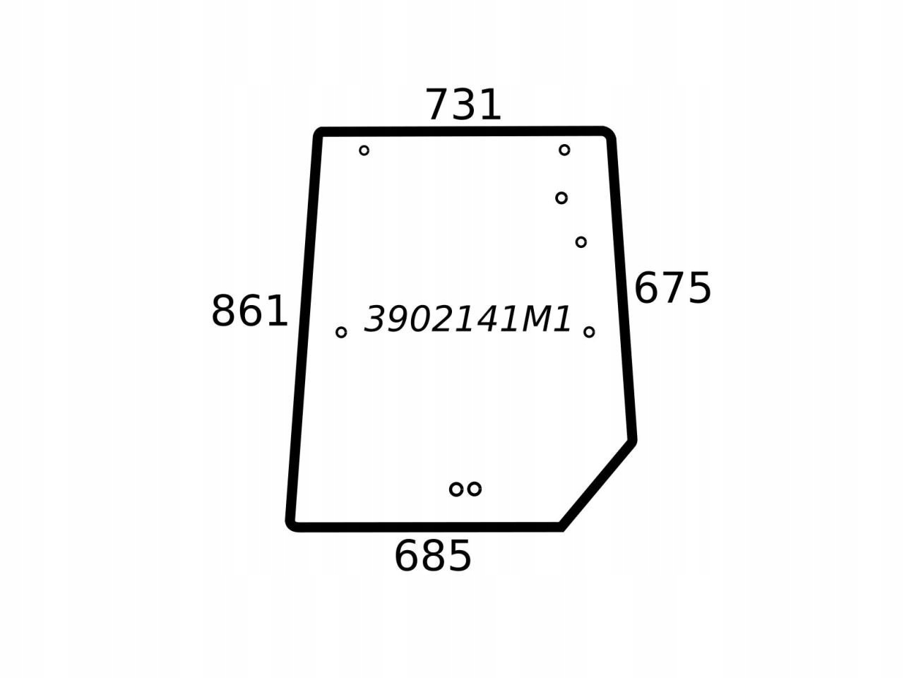 ЗАДНЕЕ СТЕКЛО MASSEY FERGUSON 3902141M1