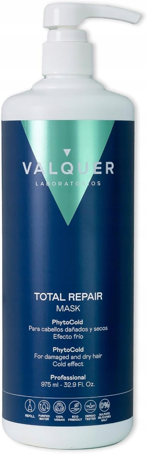 Valquer Maska Total Repair Suché a poškozené vlasy Kaviár Bavlna 0% 1000 ml