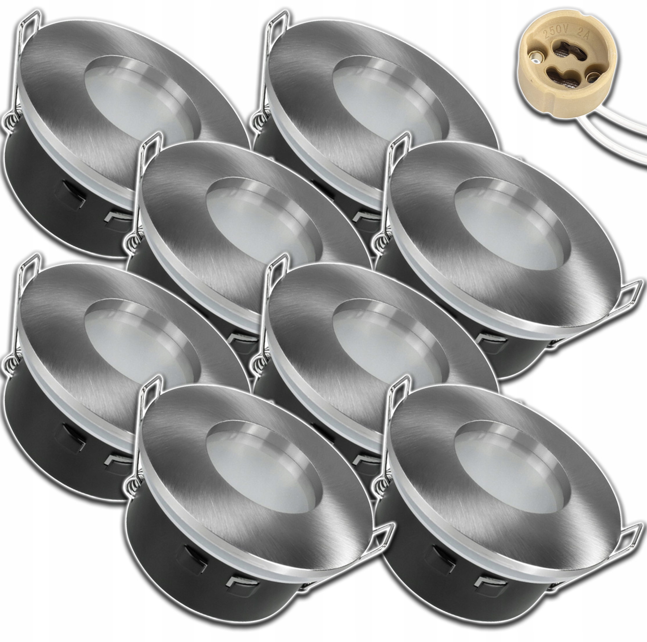 8xVODOTĚSNÉ Hermetické Stropní Svítidlo Halogen Zásuvka GU10