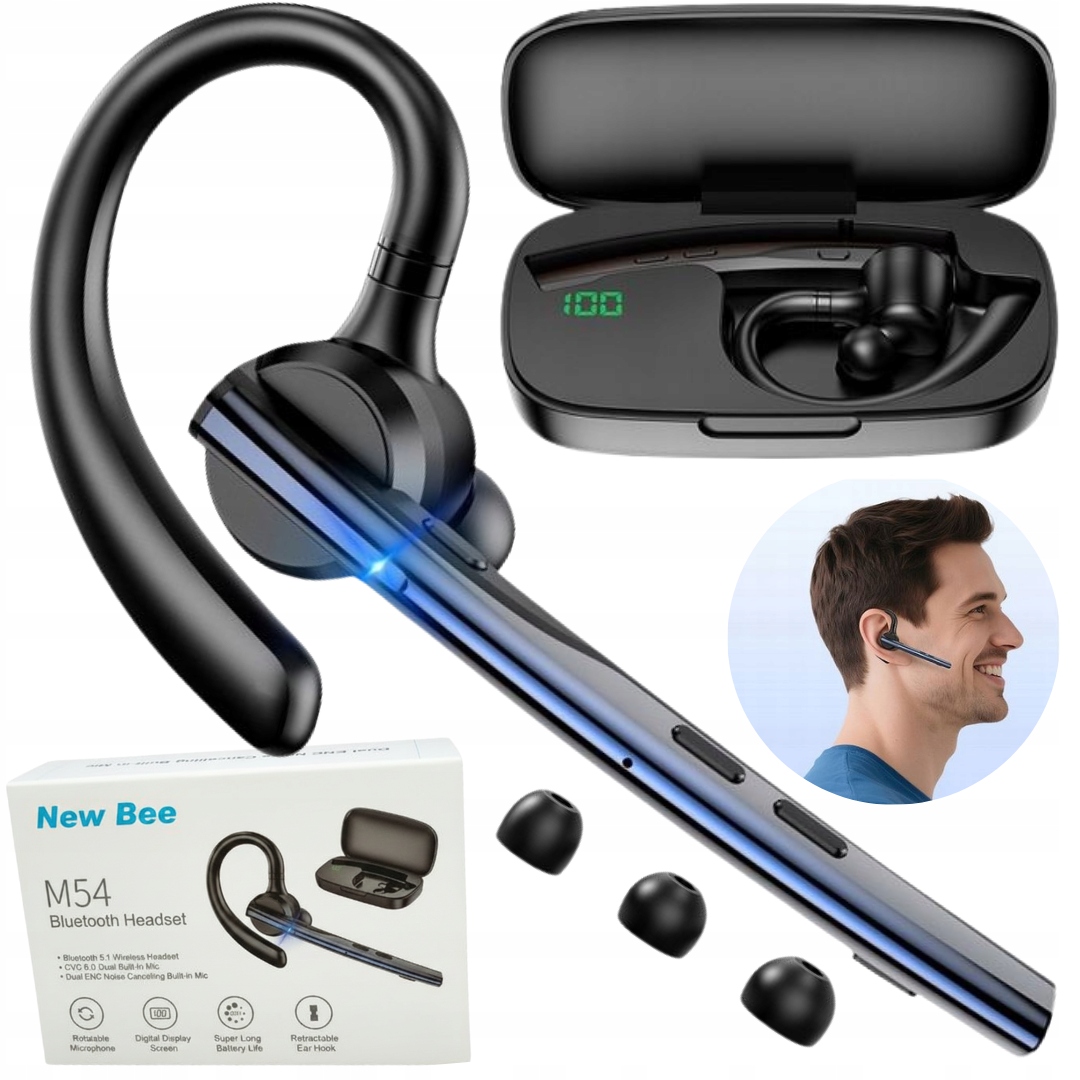 Bezdrátová Sluchátka Pro Řidiče Enc 12h Hovorů 180 dní New Bee Pro M54