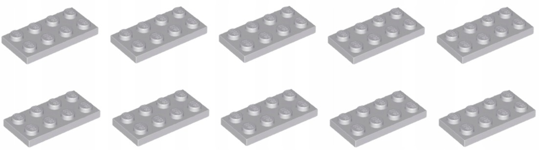 

Lego Płytka 2x4 Jasny Szary Lbg 4211395 3020 10szt