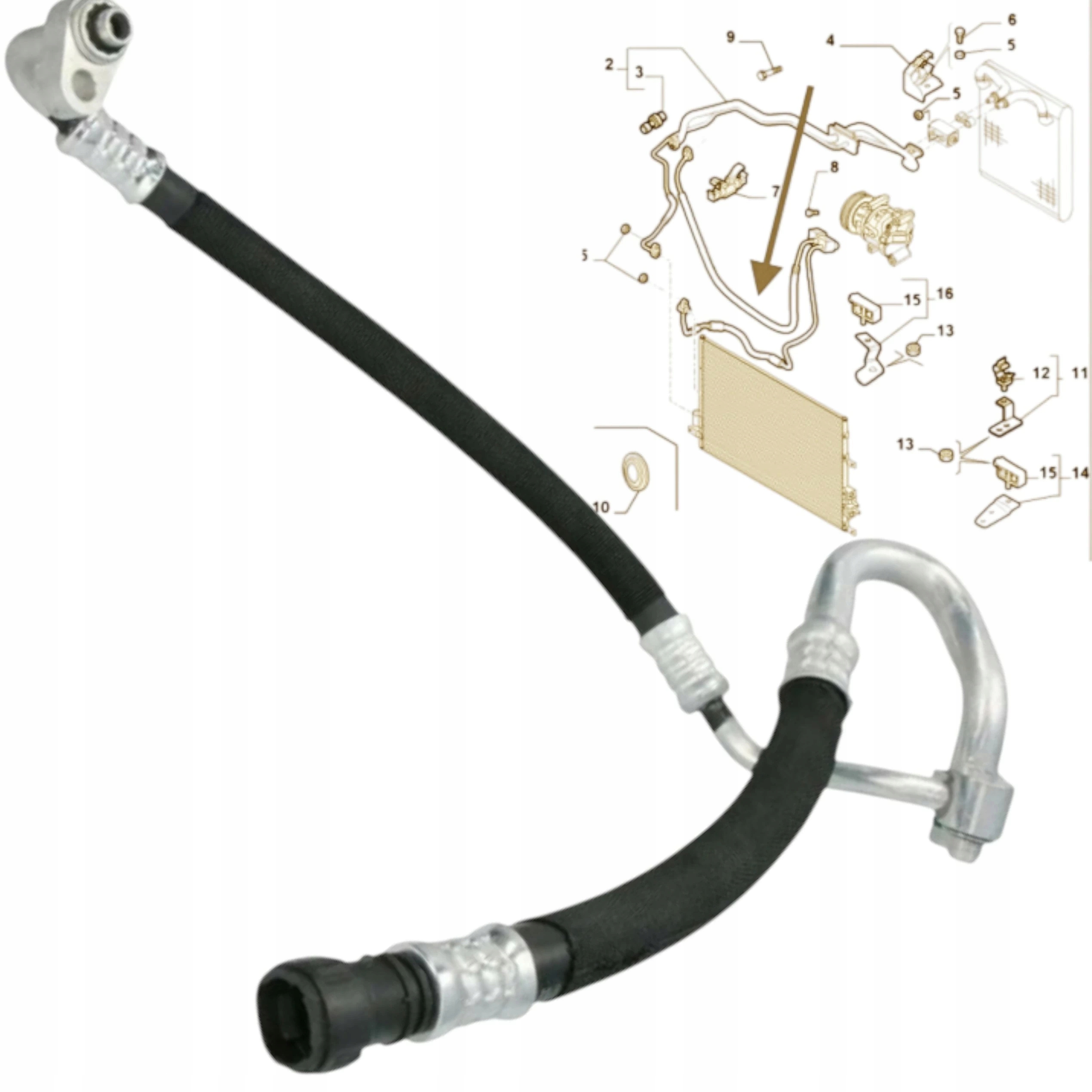 Alfa Romeo 159 1.9 05-12 Jtdm hadice Trubka Klimatizace Eacs 50506456