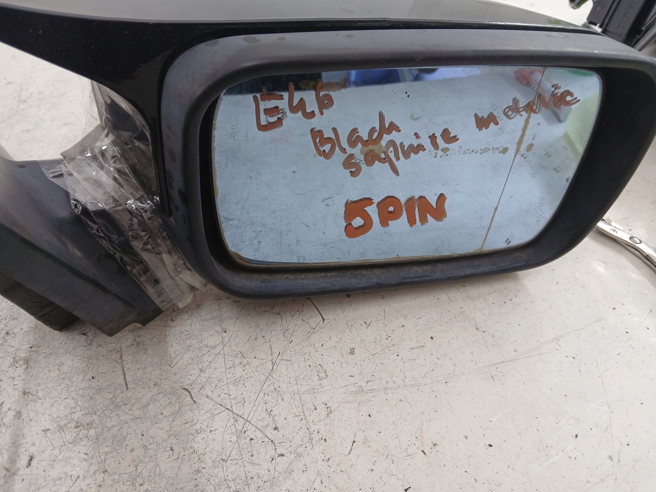 BMW E46 mirror right 5 PIN BLACK SAPPHIRE cap TUNING