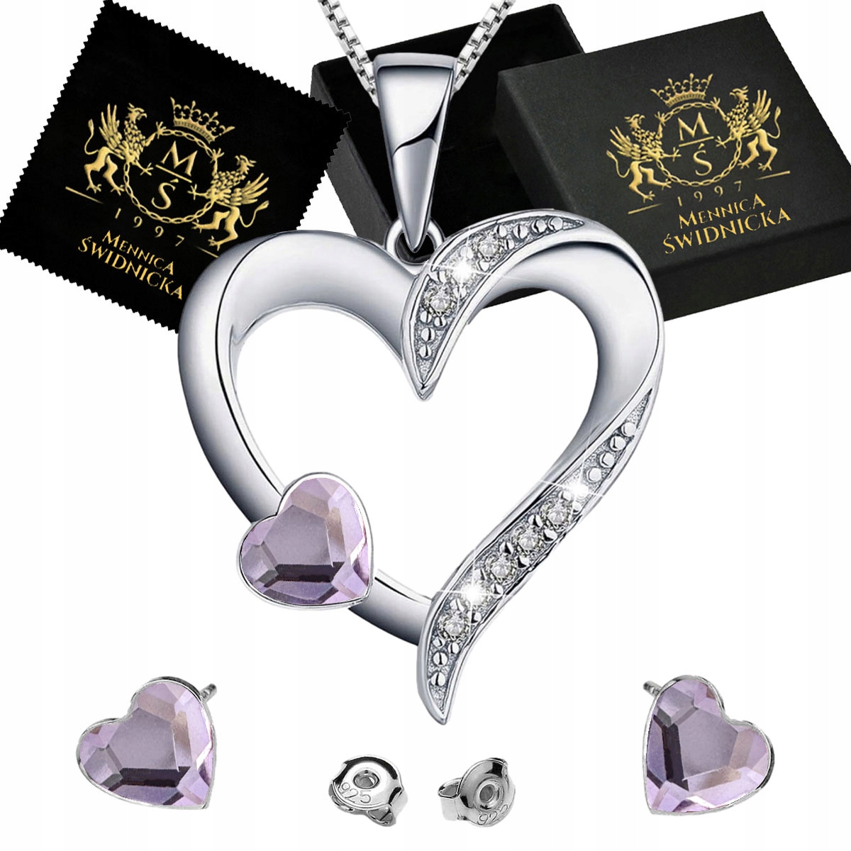 Sada stříbrných šperků Stříbro 925 Náhrdelník Náušnice jako Dárek pro maminku