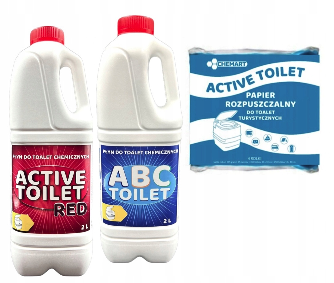 ZESTAW PŁYNÓW DO TOALET TURYSTYCZNYCH 2X2L +PAPIER