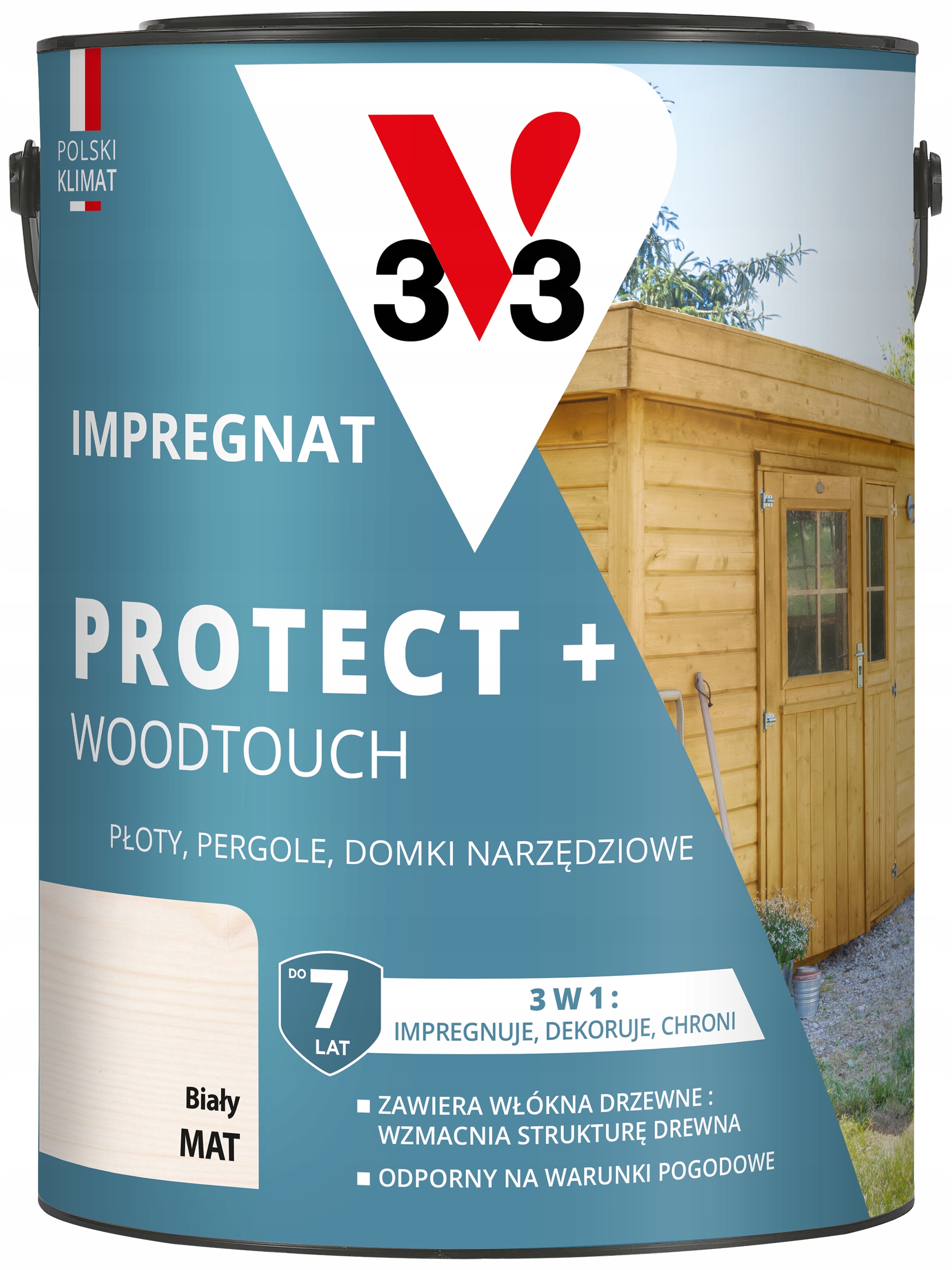 V33 Impregnat Protect+ biały 4,5l