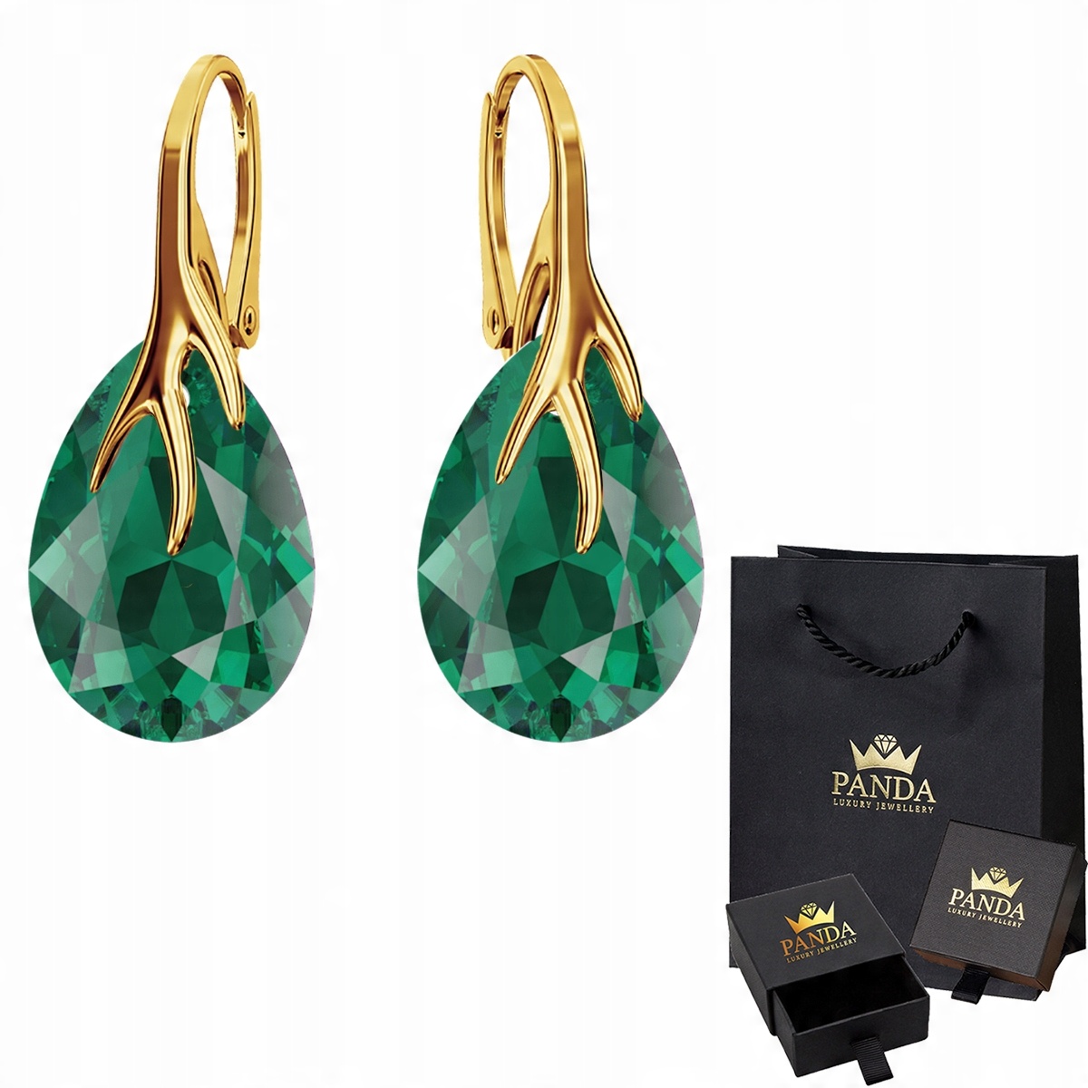 

Pozłacane Kolczyki Pazury Swarovski Srebro 925