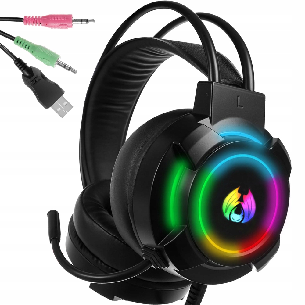 Vezetékes Gamer Fejhallgató Led Rgb Játékosoknak Mikrofonnal 5.1