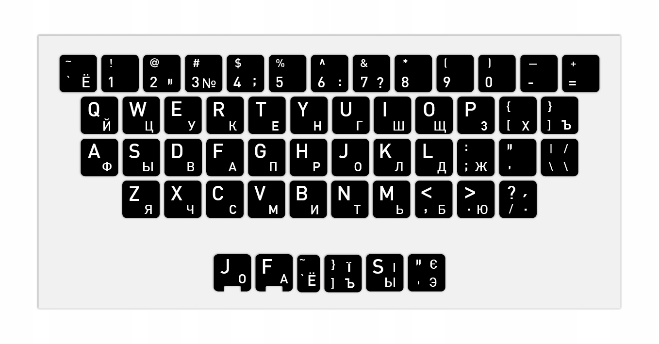 

Naklejki na klawiaturę Cyrylica Ukraińska 13x13mm