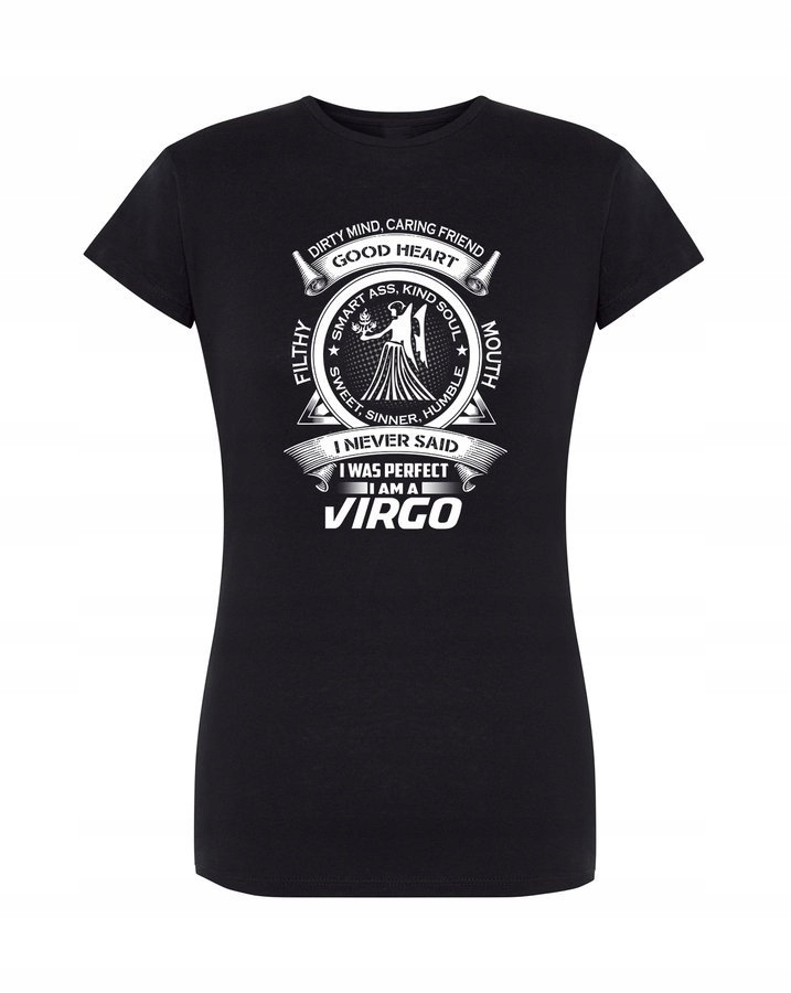 

T-shirt damski czarny Znak Zodiaku - Virgo M