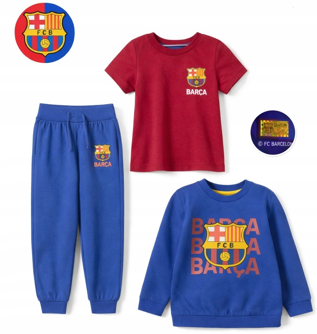 Dres dziecięcy Fc Barcelona Trzyczęściowy 3 elementy rozmiar 98 cm