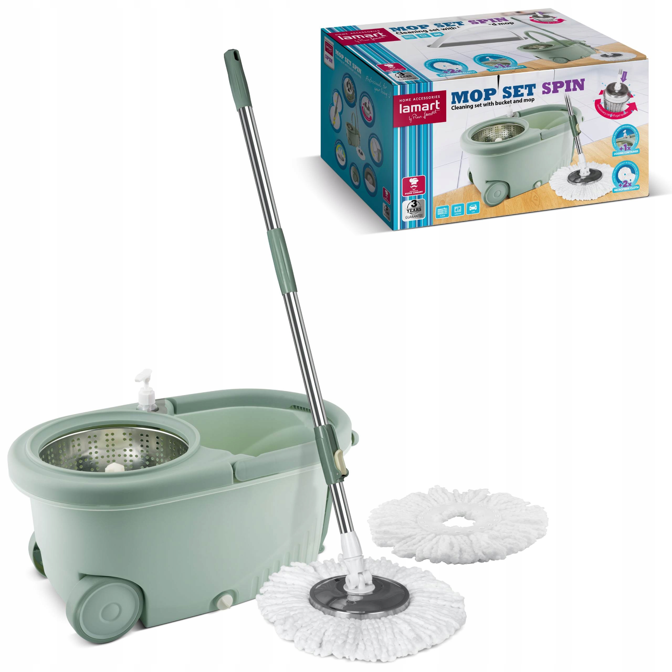 Mop Obrotowy z Wiadrem 7L Spin Lamart LT8053