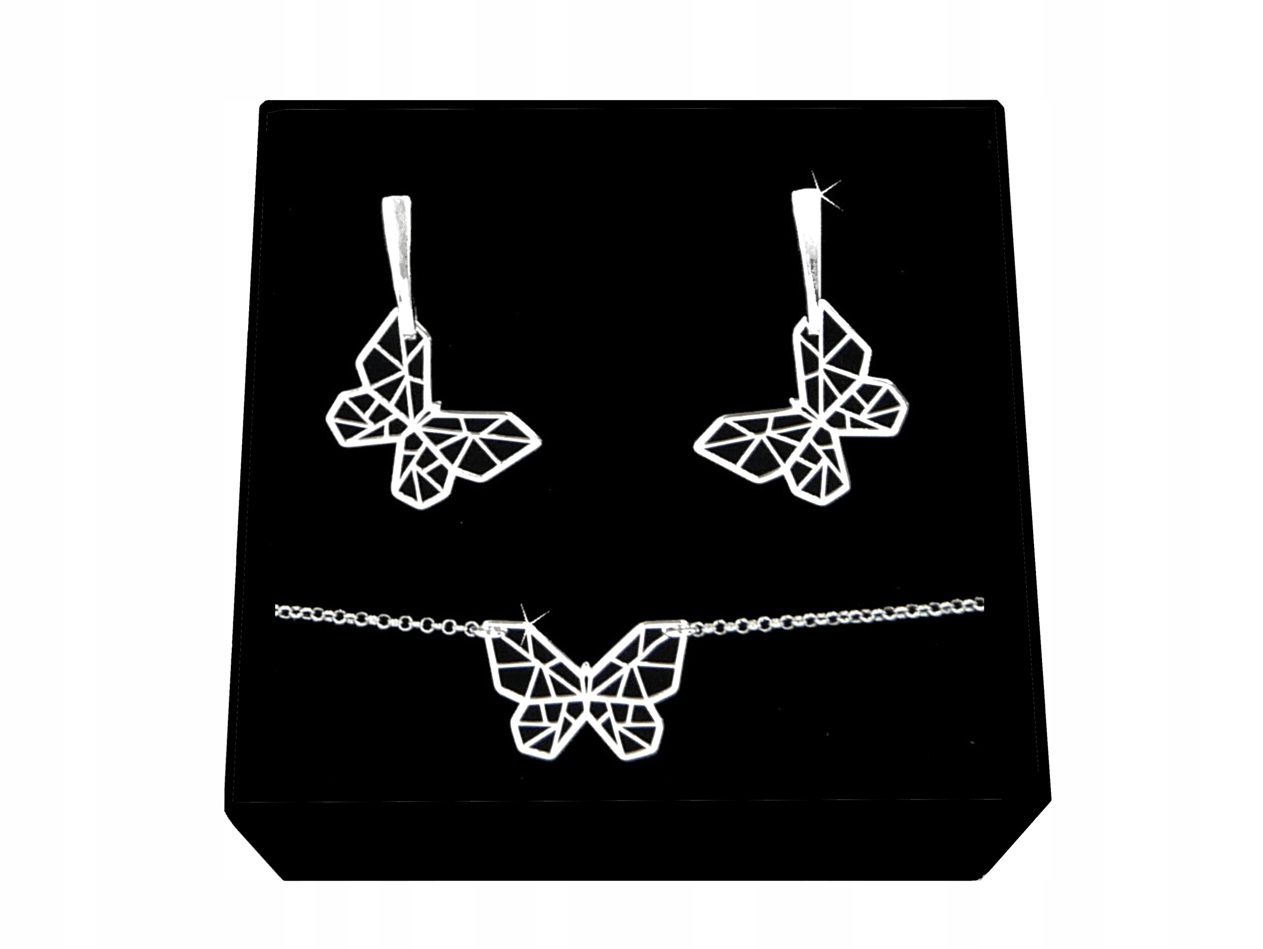 

Komplet Biżuterii Motyl Motylek Origami srebro 925