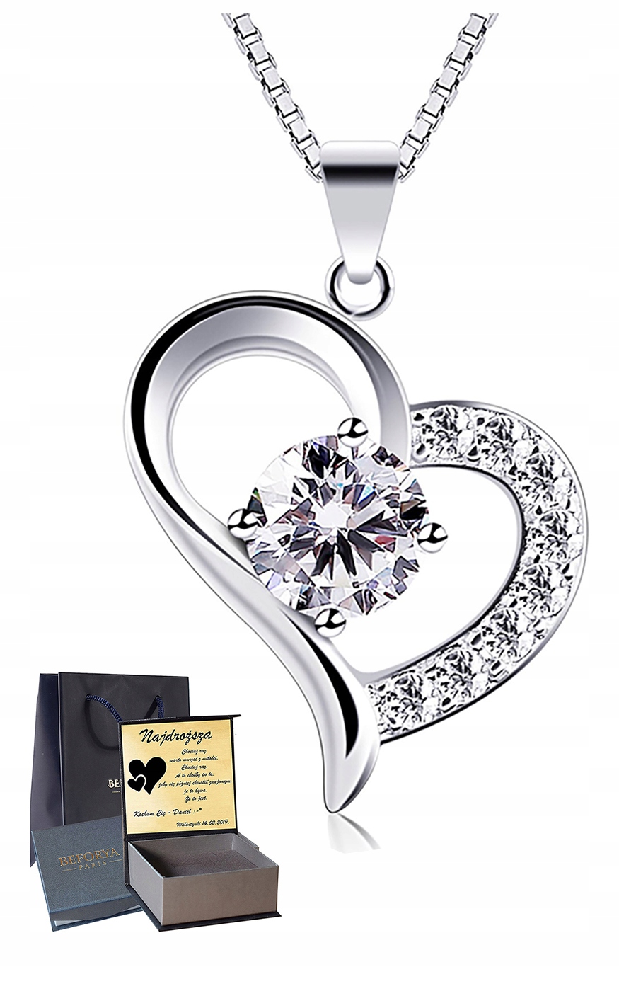

Serce Naszyjnik Swarovski Prezent Srebro 925